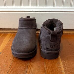 UGG Classic Mini Suede Ankle Boots in Dark Brown